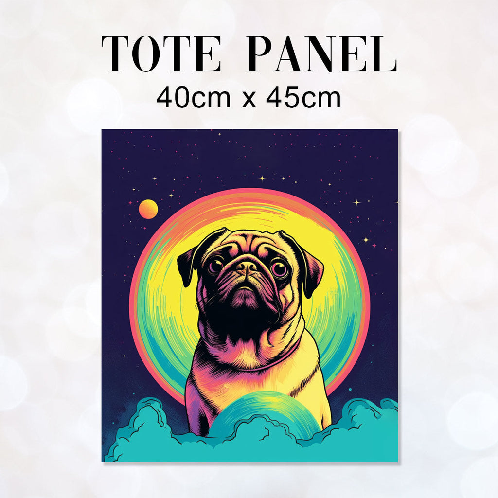 TOTE Pug In The Sky Fabric Bag Panel TP-143
