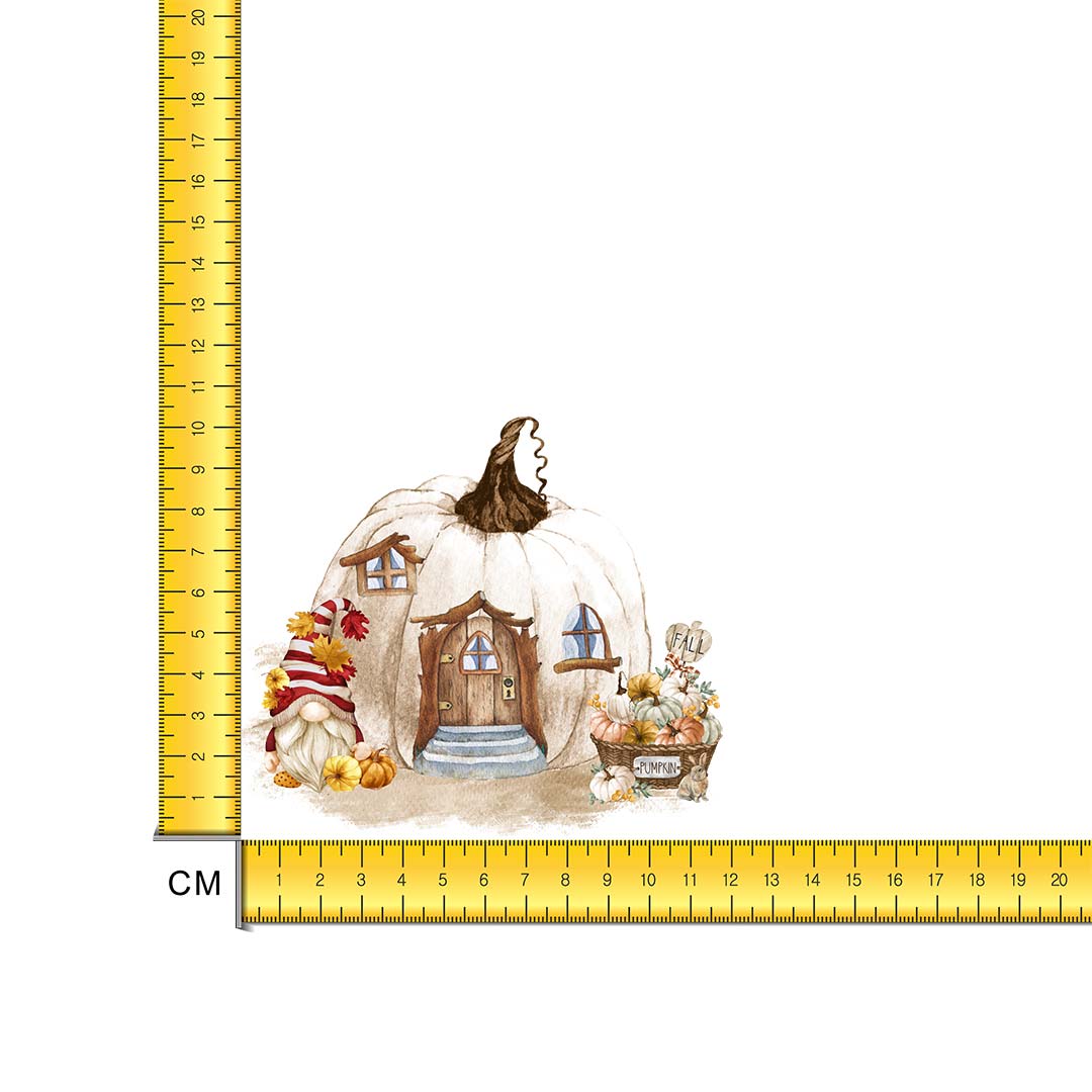 Pumpkin Fall Gnome Iron on Fabric Heat Transfer DTF-224
