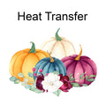 Floral Pumpkins Iron on fabric heat transfer DTF-37