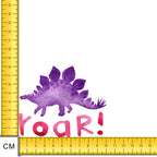 Purple Dino Roar Iron on Fabric Heat Transfer DTF-144