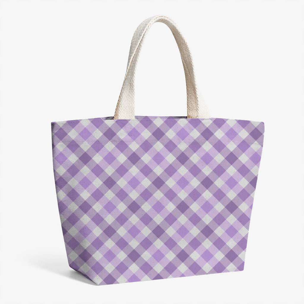 Purple Gingham Checks Fabric