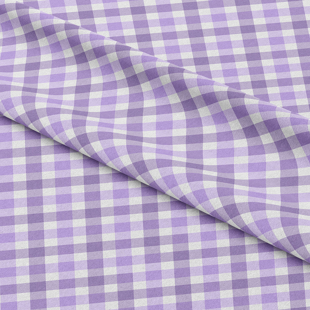 Purple Gingham Checks Fabric