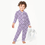 Purple Gingham Checks Fabric
