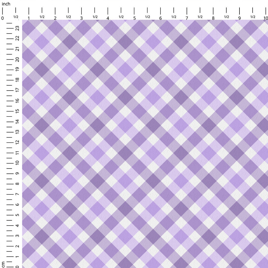 Purple Gingham Checks Fabric
