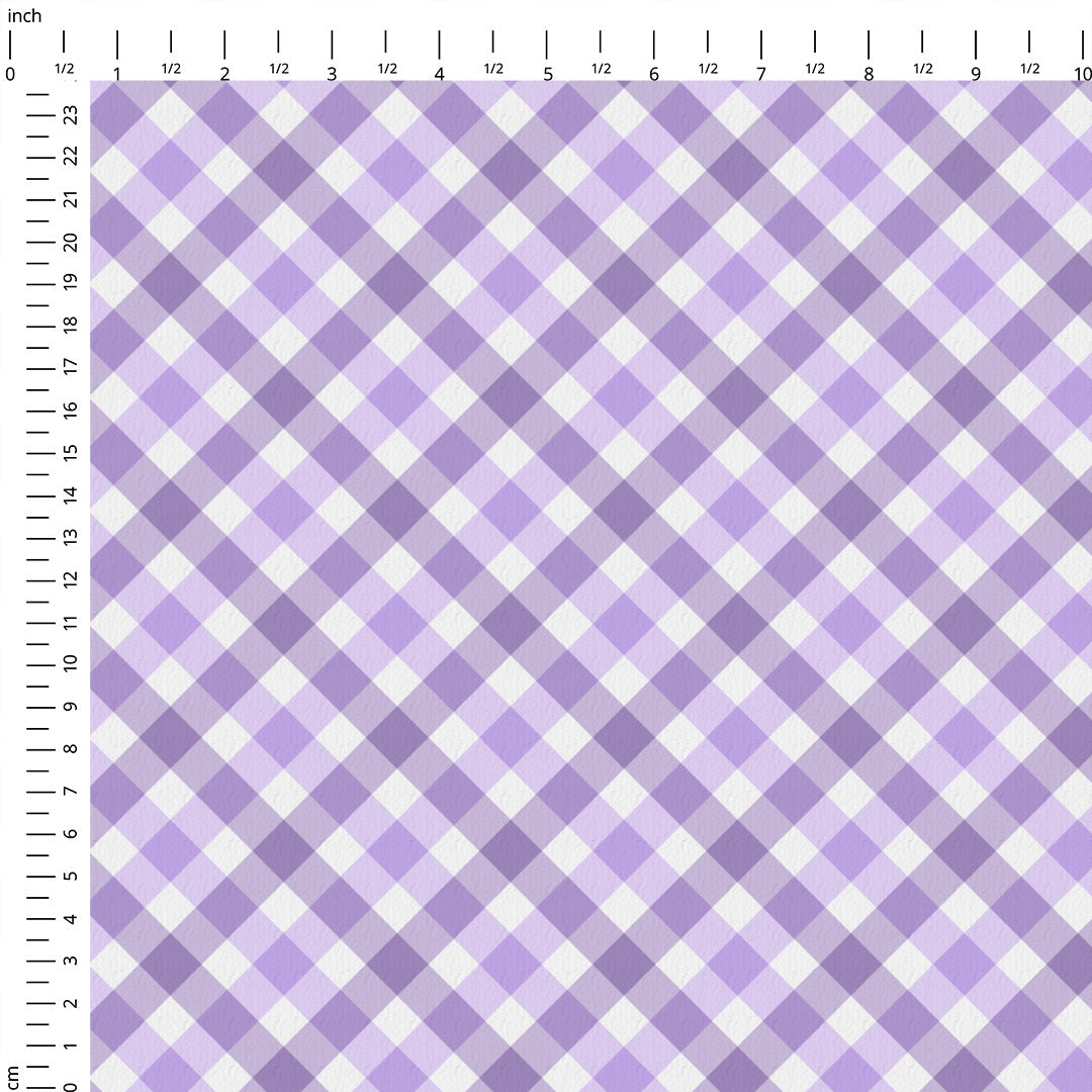 Purple Gingham Checks Fabric