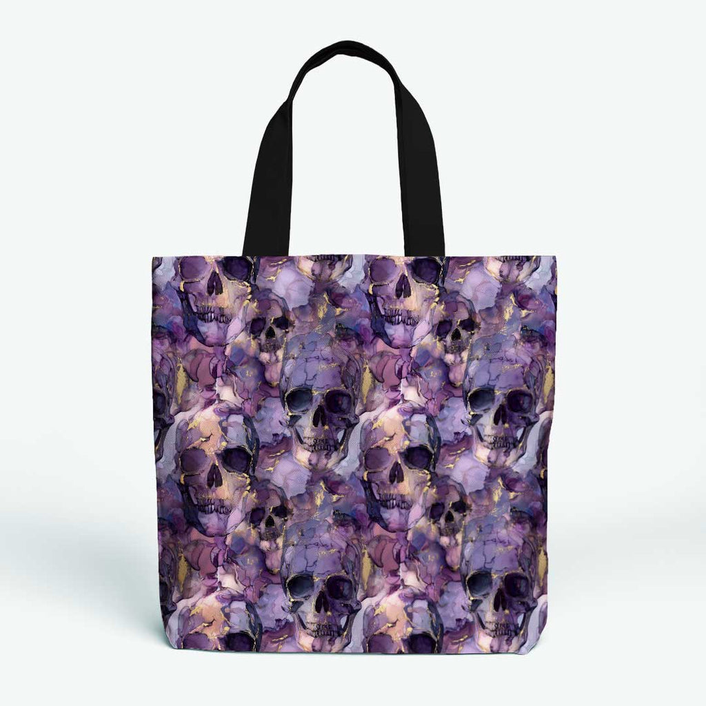 Purple Ink Skulls Fabric
