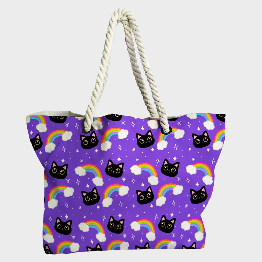 Purple Rainbow Cats Fabric