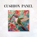 CUSHION Fabric Panel Quilted Hummingbird Green