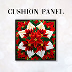 CUSHION Fabric Panel Quilted Poinsettia QP-1