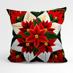 CUSHION Fabric Panel Quilted Poinsettia QP-1