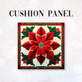 CUSHION Fabric Panel Quilted Poinsettia QP-2