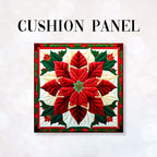 CUSHION Fabric Panel Quilted Poinsettia QP-2