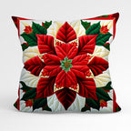 CUSHION Fabric Panel Quilted Poinsettia QP-2