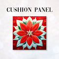 CUSHION Fabric Panel Quilted Poinsettia QP-3
