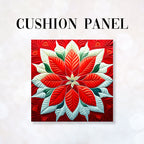 CUSHION Fabric Panel Quilted Poinsettia QP-3