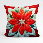 CUSHION Fabric Panel Quilted Poinsettia QP-3