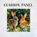 CUSHION Fabric Panel Rabbits in the Garden CP-95