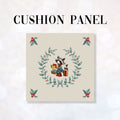 CUSHION Fabric Panel Racoon Wreath
