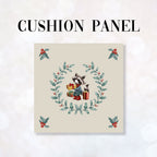 CUSHION Fabric Panel Racoon Wreath