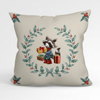 CUSHION Fabric Panel Racoon Wreath