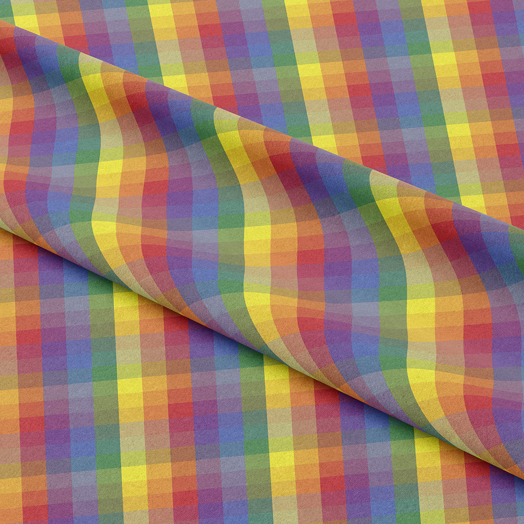 Rainbow Checks Plaid Fabric
