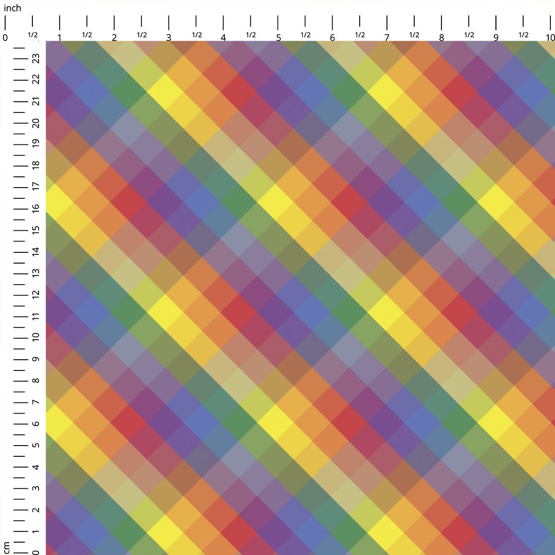 Rainbow Checks Plaid Fabric
