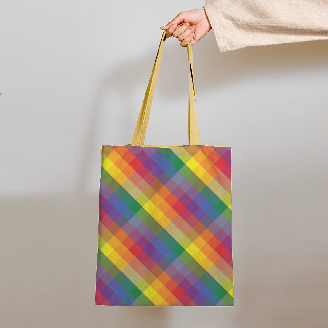 Rainbow Checks Plaid Fabric