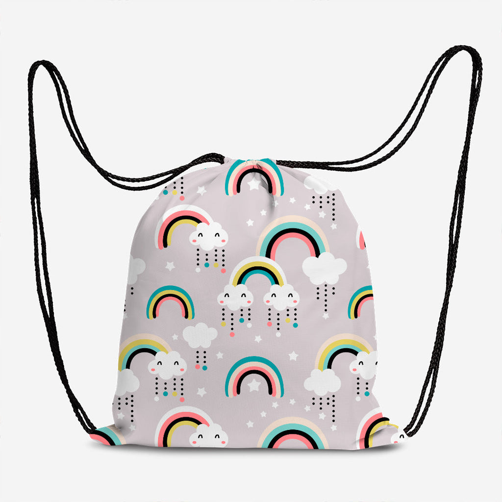 Cute Rainbow Grey Fabric