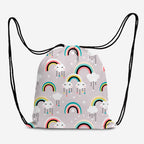 Cute Rainbow Grey Fabric