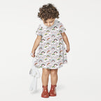 Cute Rainbow Grey Fabric