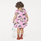 Rainbow Dinos Pink Fabric