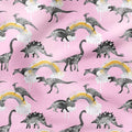 Rainbow Dinos Pink Fabric