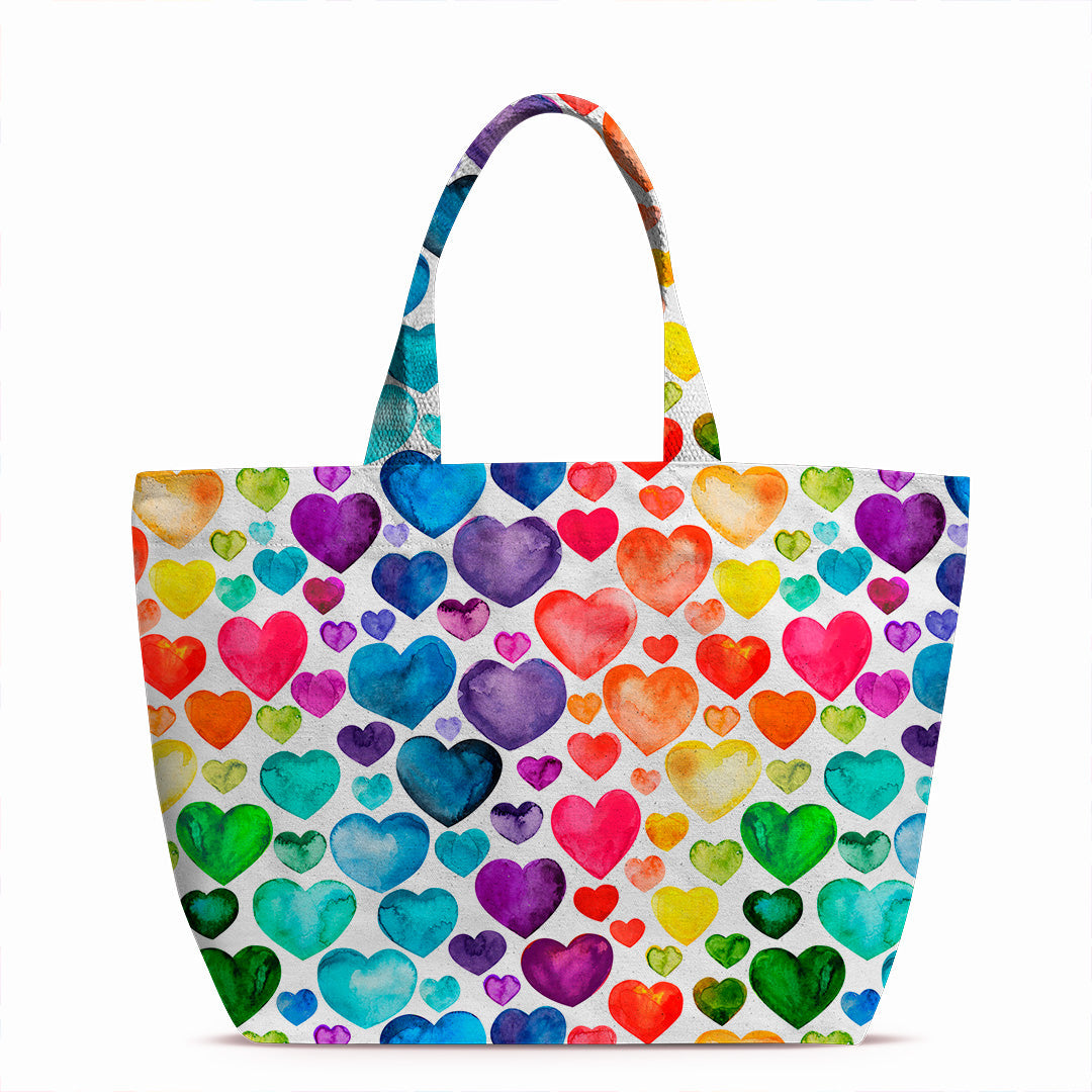 Rainbow Hearts Fabric
