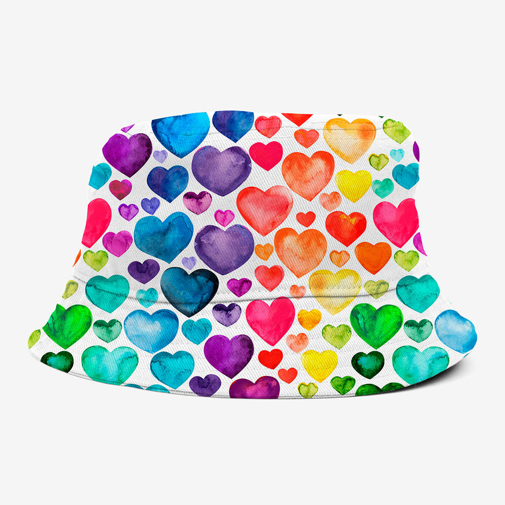 Rainbow Hearts Fabric