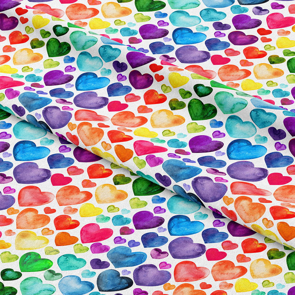 Rainbow Hearts Fabric