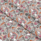 Rainbow Mushroom Blue Fabric
