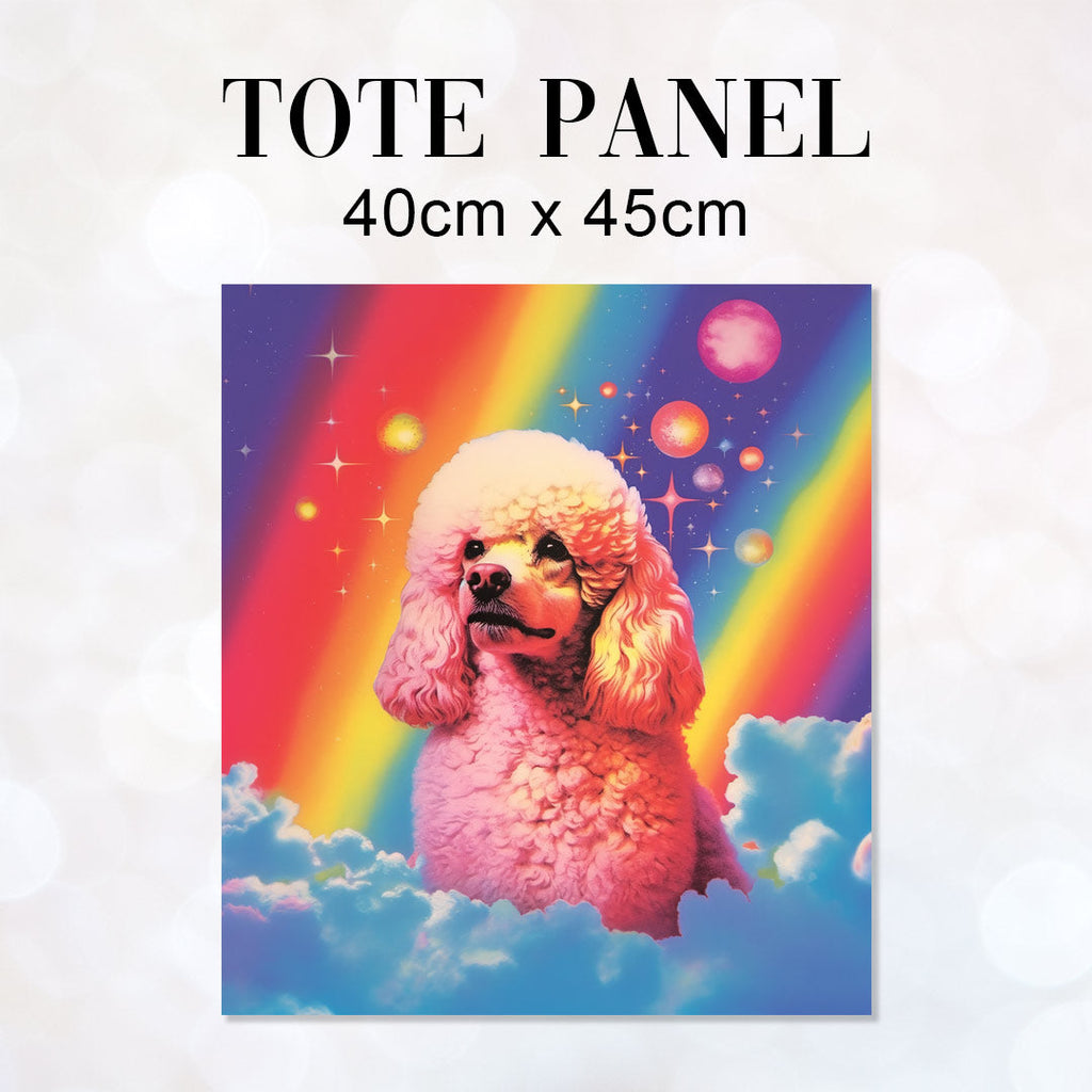 TOTE Rainbow Poodle Fabric Bag Panel TP-144
