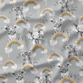 Rainbow Safari Babies Grey Fabric
