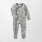 Rainbow Safari Babies Grey Fabric