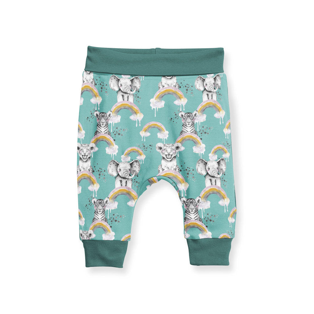 Rainbow Safari Babies Teal Fabric