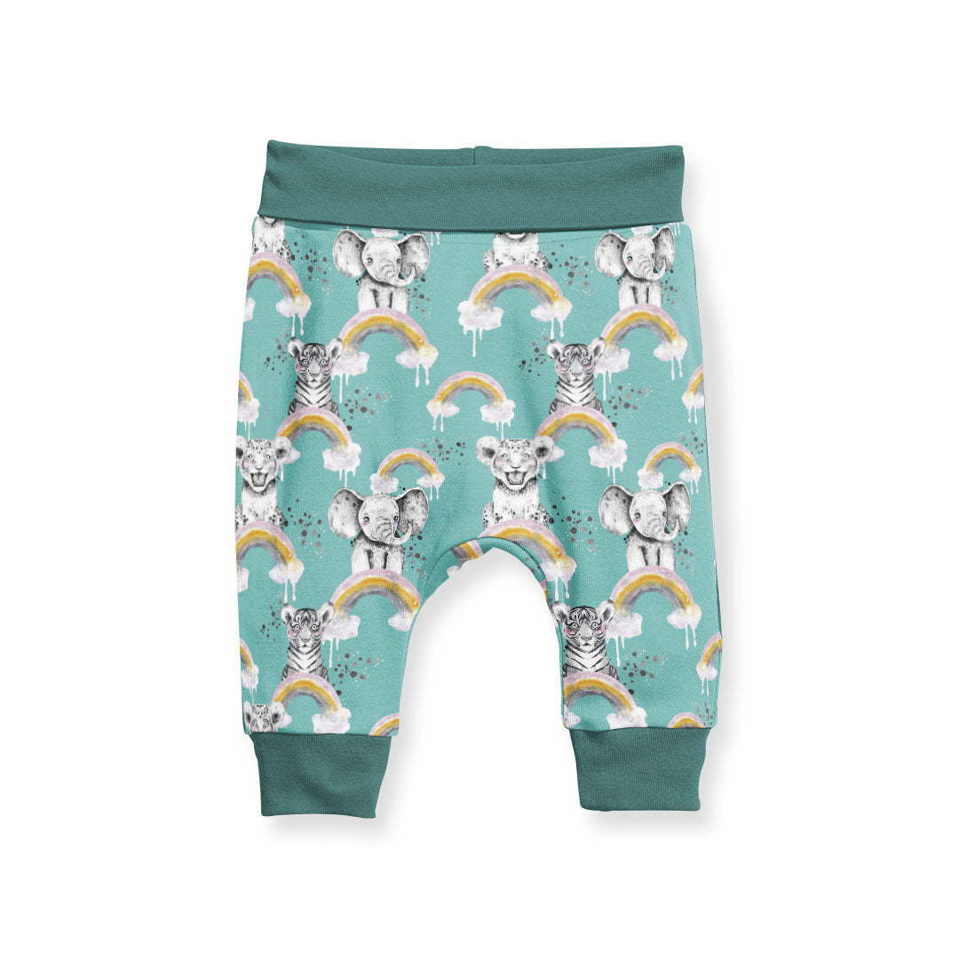 Rainbow Safari Babies Teal Fabric