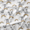 Rainbow Safari Babies White Fabric