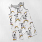 Rainbow Safari Babies White Fabric