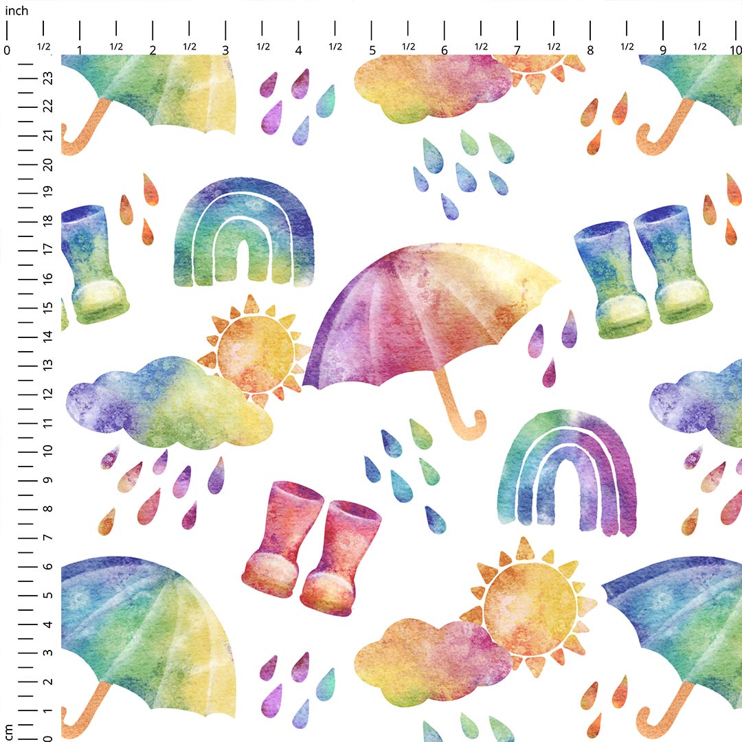 Rainbow Showers Fabric