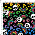 Rainbow Skulls Fabric