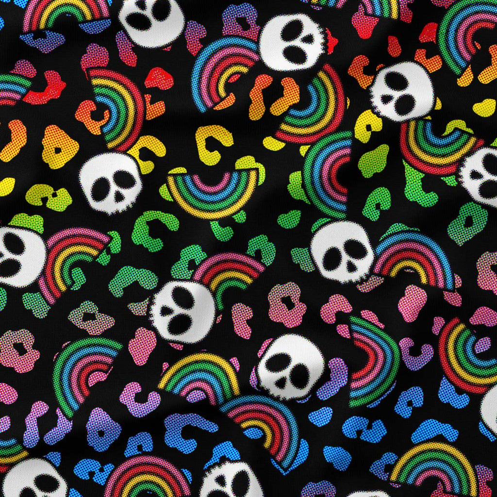 Rainbow Skulls Fabric