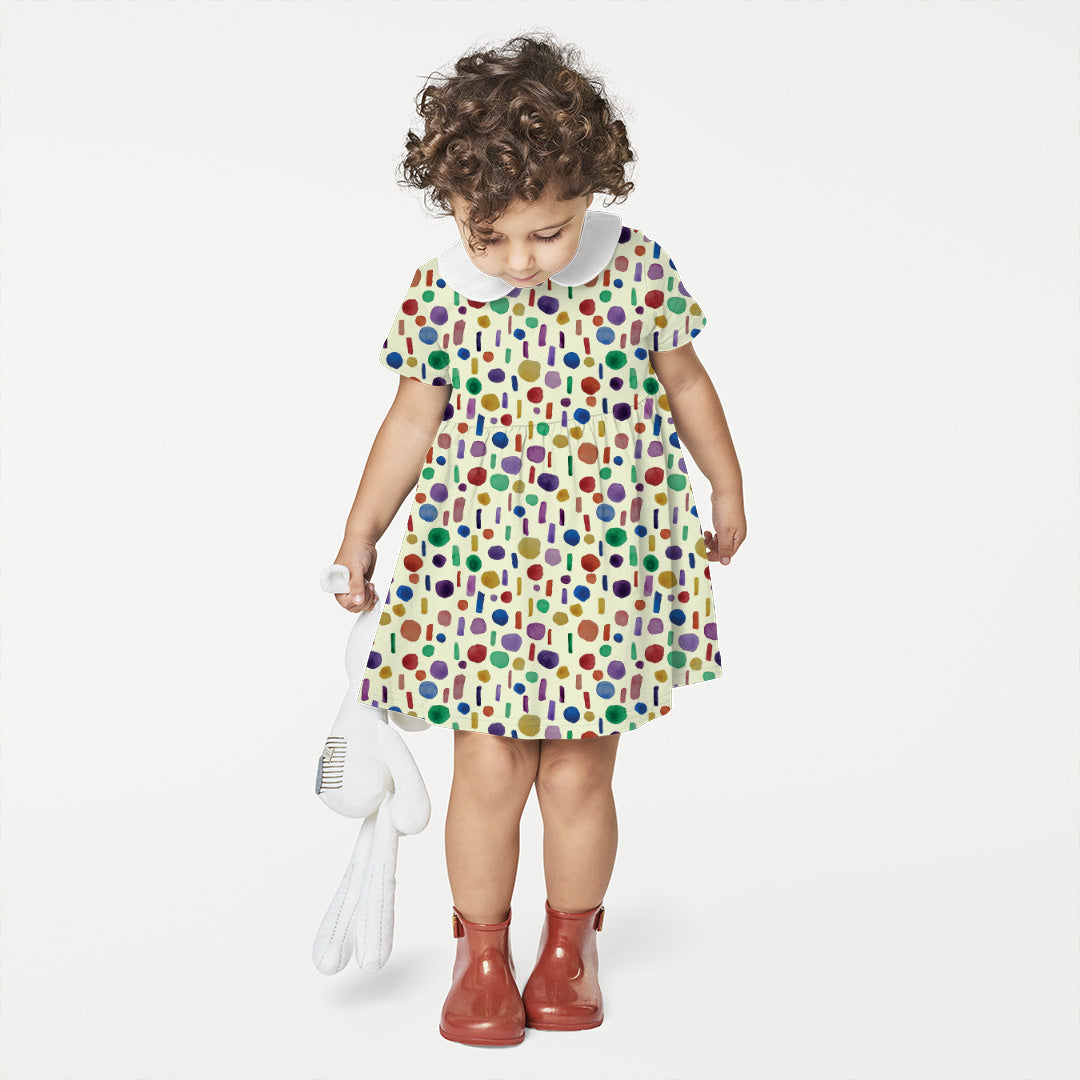 Rainbow Spots and Dashes Fabric