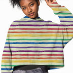 Watercolour Rainbow Stripes Fabric