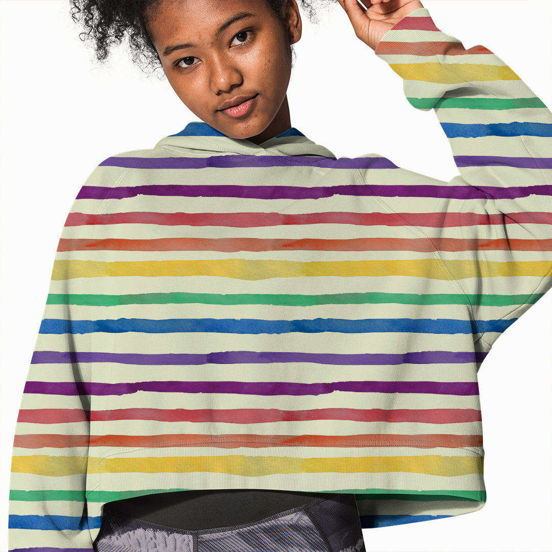 Watercolour Rainbow Stripes Fabric
