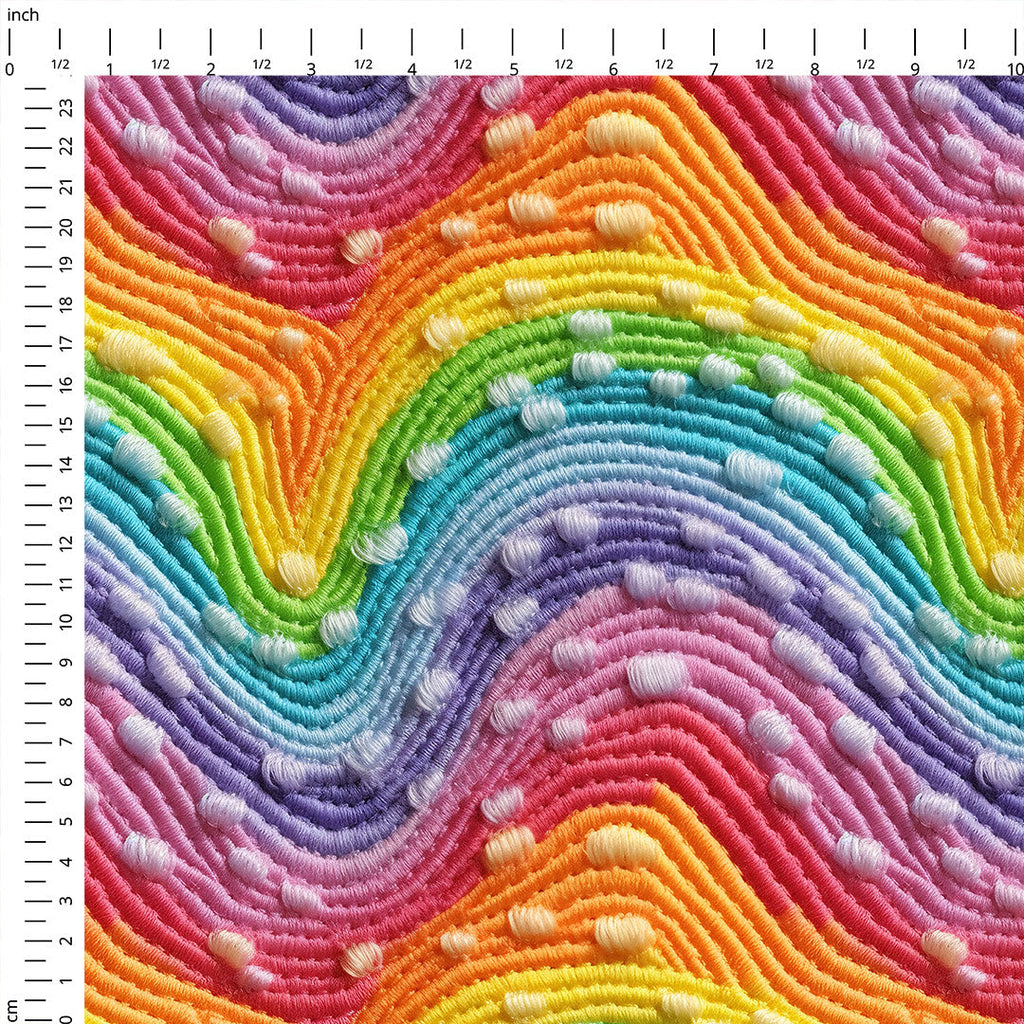Rainbow Threads Embroidery Fabric